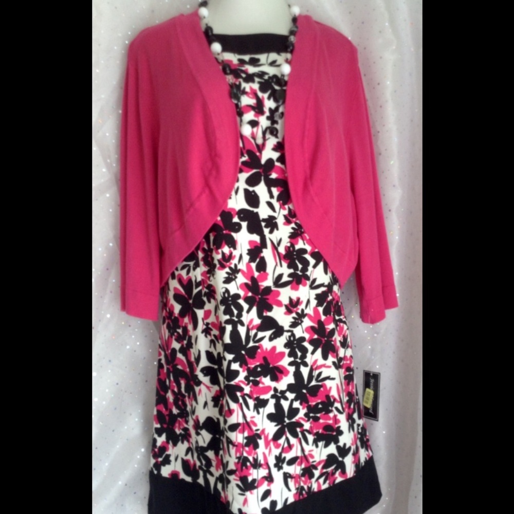 ➕ PLUS 24W Jessica Howard Floral Dress Sweater not included
